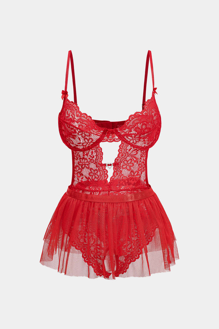 Dantel Cutout  Sırtı Açık İç Giyim Garter Seti