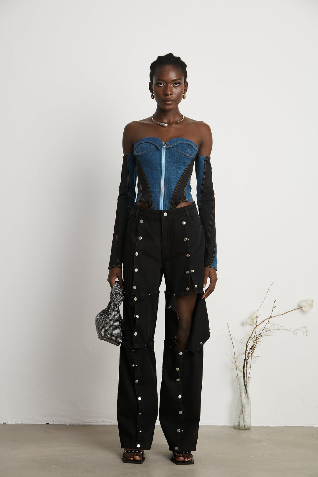 Melina Korse Denim Bodysuit