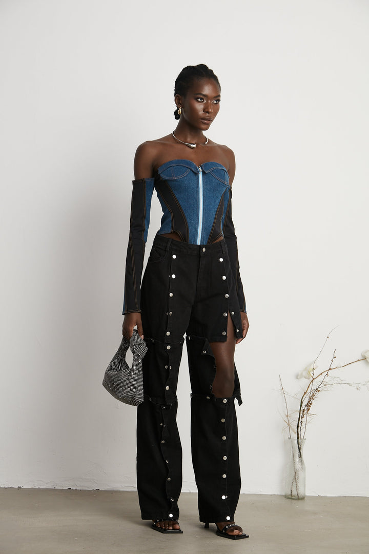 Melina Korse Denim Bodysuit