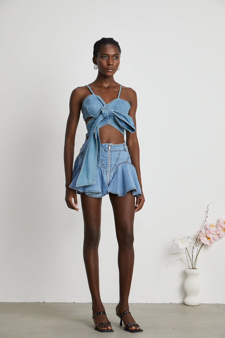 Capucine Denim Etek Kısmı Farbalalı Etek