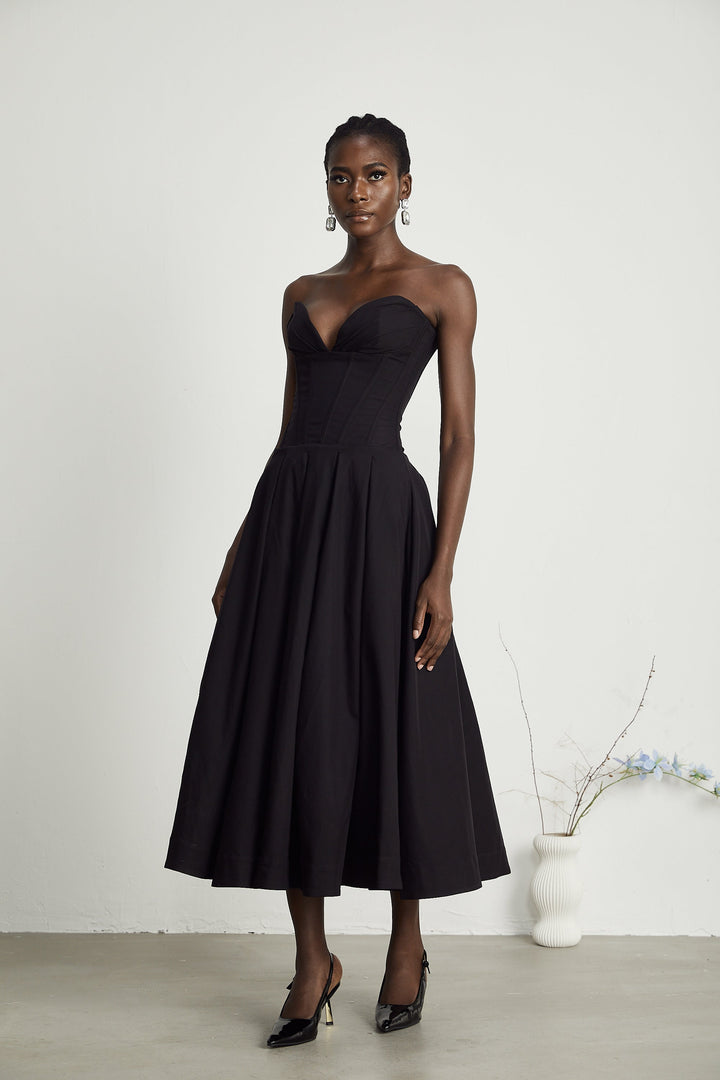 Katherine straplez korse midi elbise ®