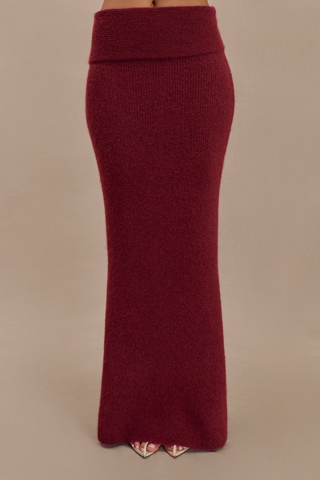 Levaru  Charlotte Örgü Uzun Etek - Merlot