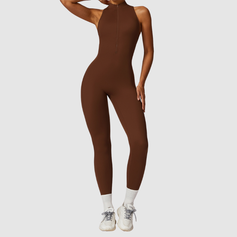 Kolsuz Yüksek Yakalı Bodysuit Tulum