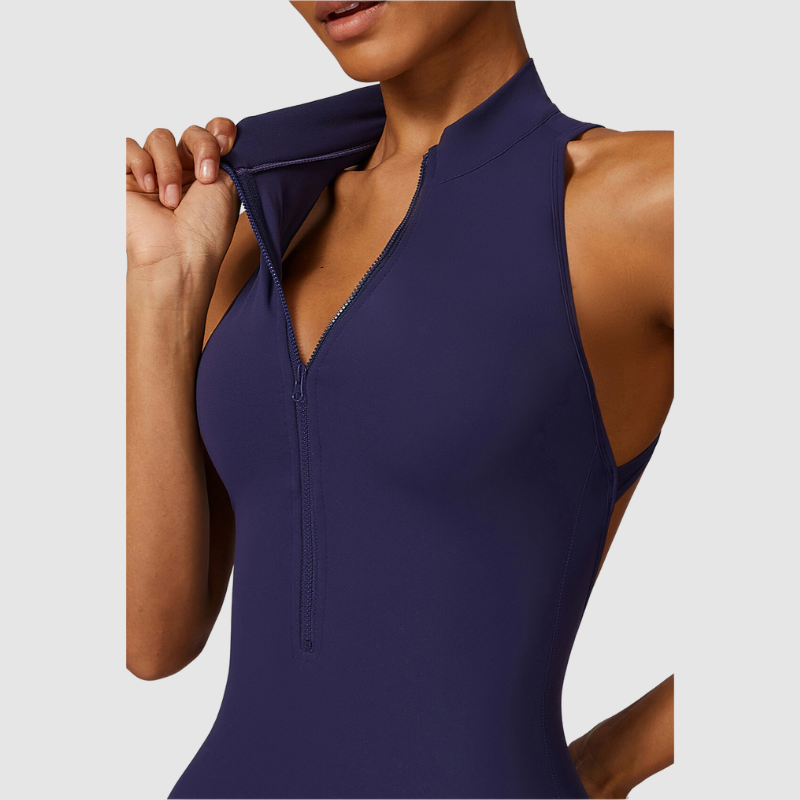 Kolsuz Yüksek Yakalı Bodysuit Tulum