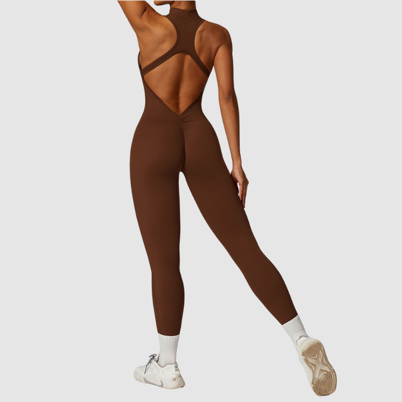 Kolsuz Yüksek Yakalı Bodysuit Tulum
