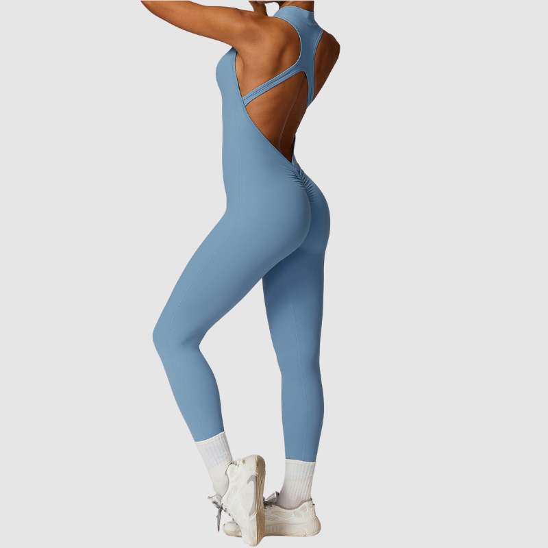 Kolsuz Yüksek Yakalı Bodysuit Tulum