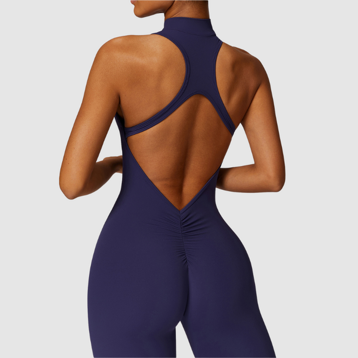 Kolsuz Yüksek Yakalı Bodysuit Tulum