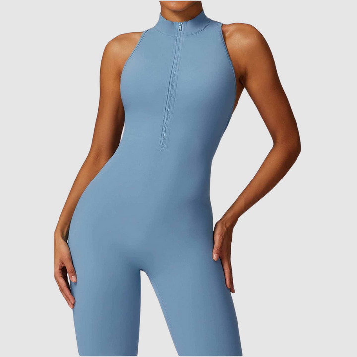 Kolsuz Yüksek Yakalı Bodysuit Tulum