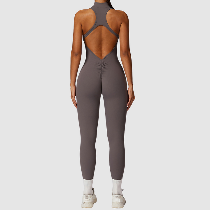 Kolsuz Yüksek Yakalı Bodysuit Tulum