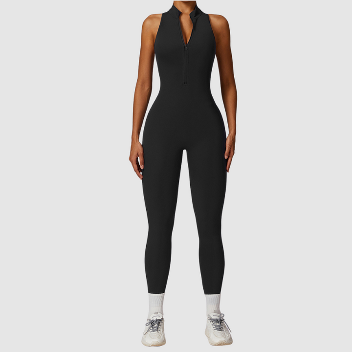 Kolsuz Yüksek Yakalı Bodysuit Tulum
