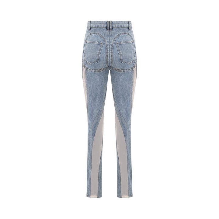 Aélis Şeffaf Panelli Jean Pantolon