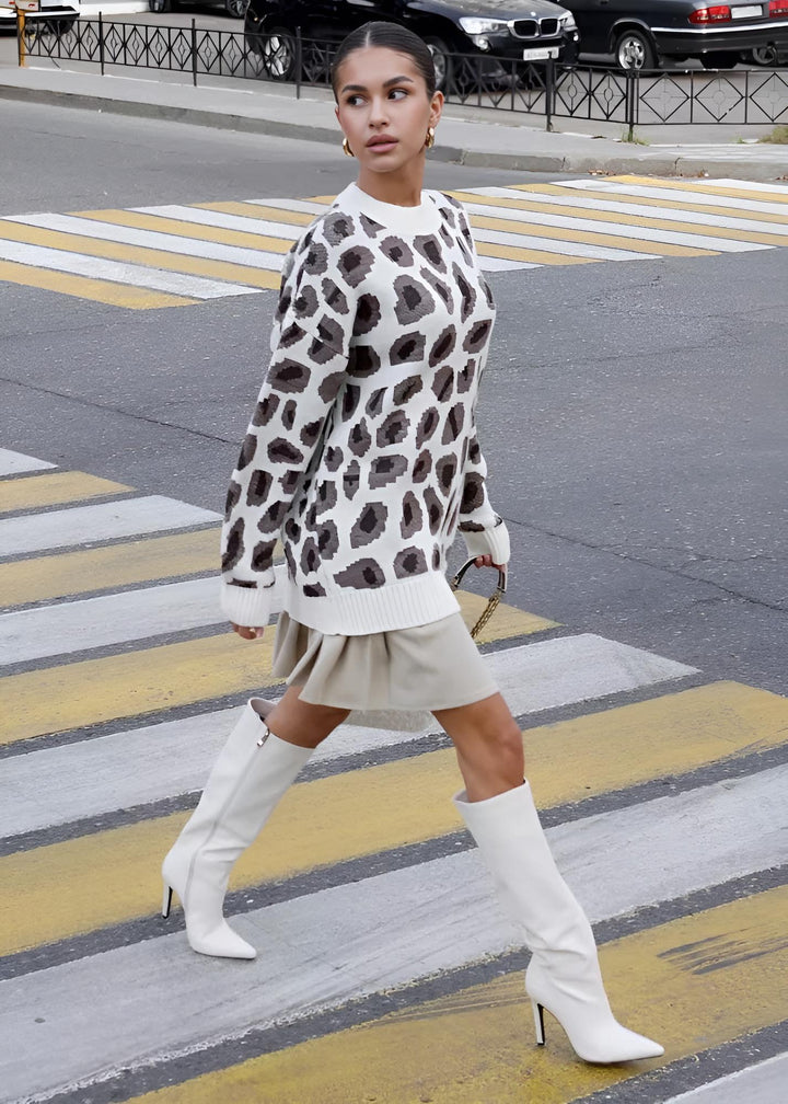 Harmony Leopar Desenli Oversize Kazak
