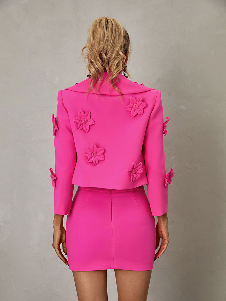 Nylah Çiçekli Blazer Etek Takım