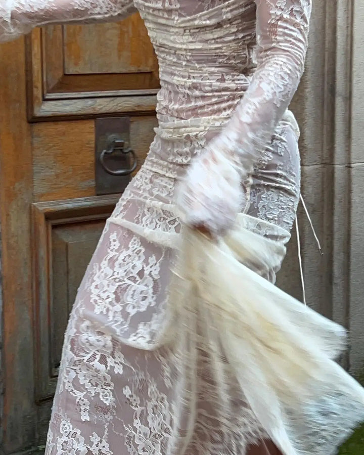 Vintage Dantelli Maxi Elbise