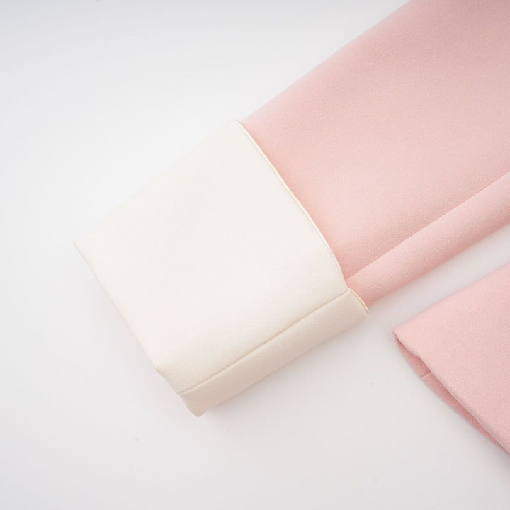Claretta Renk Bloklu Blazer Ve Pantolon Uyumlu Takım