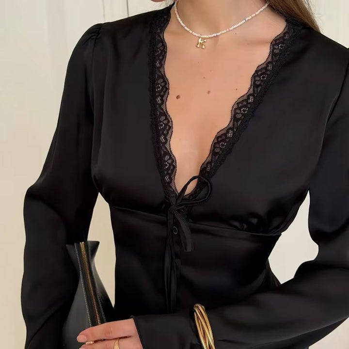 Naomi Satin V-Neck Tank Top