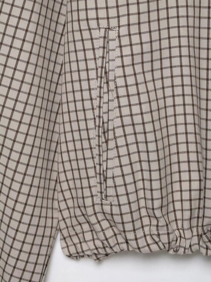 Daniela Plaid Hooded Cropped Jacket