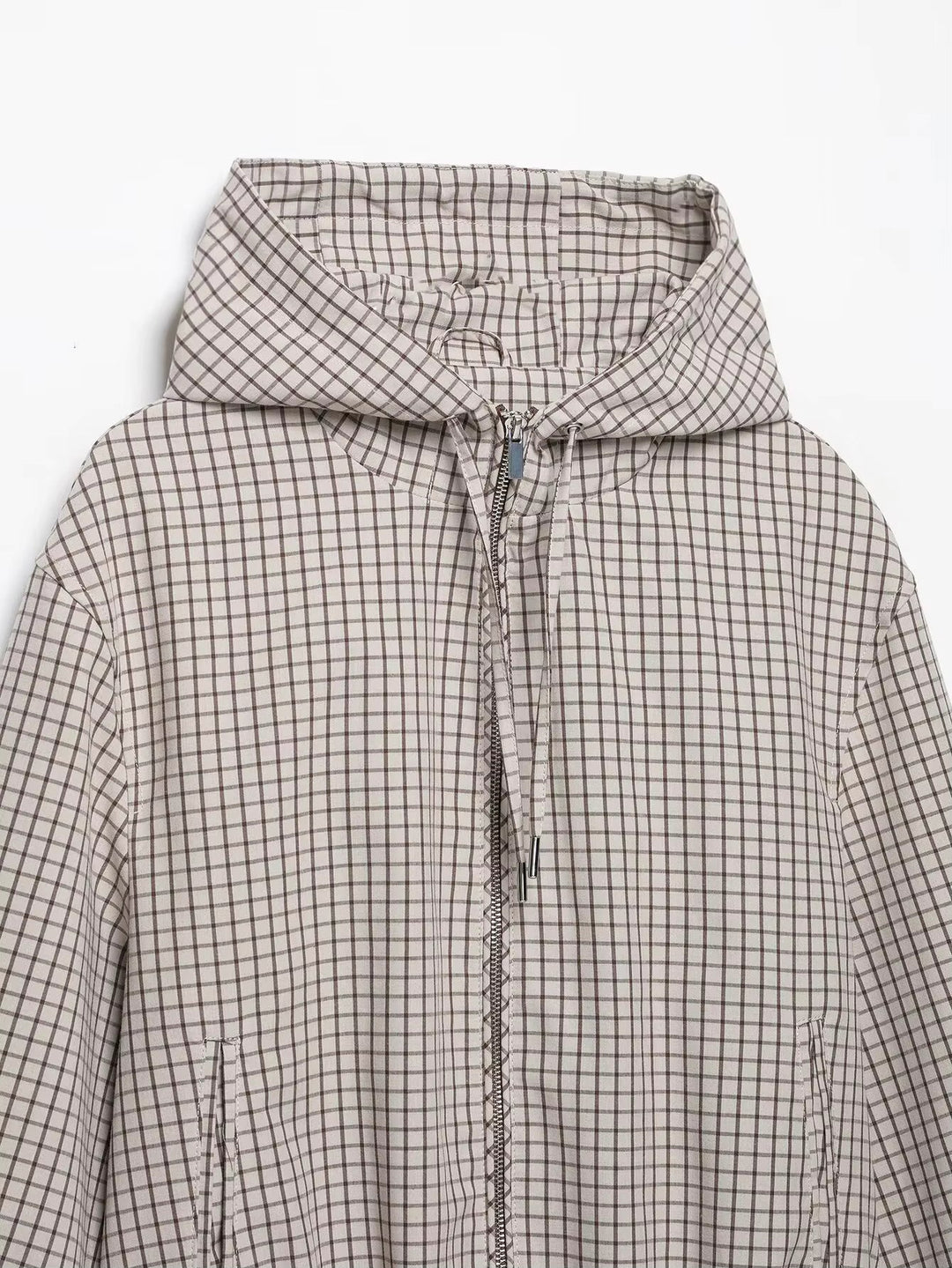 Daniela Plaid Hooded Cropped Jacket