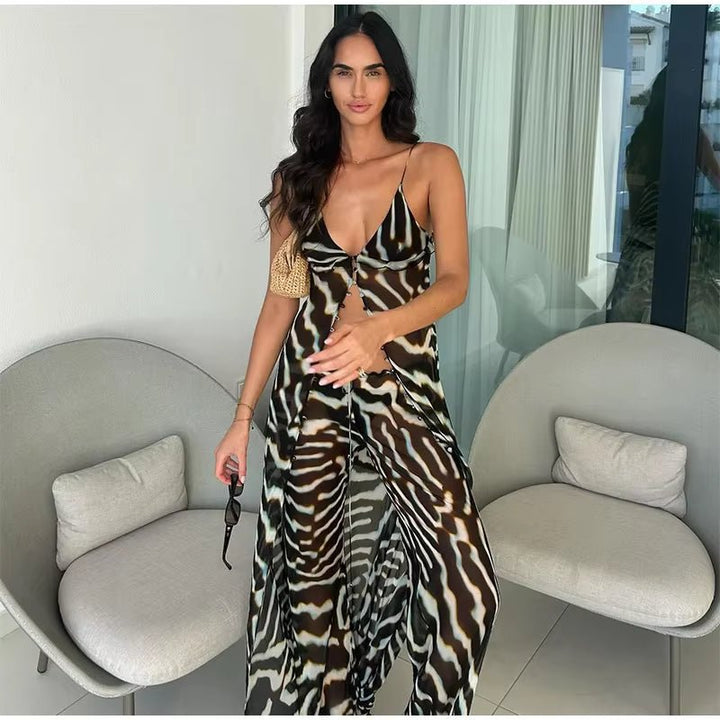 Bianca Zebra Tunic Top and Trouser Set