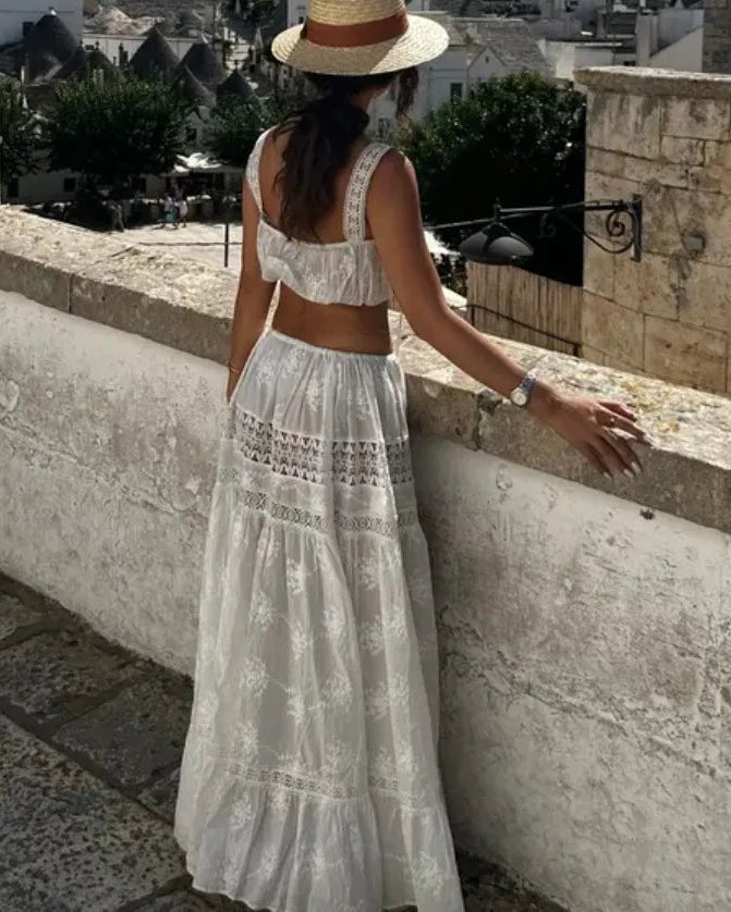 Margot Bohemian Crop Top Maxi Skirt Set