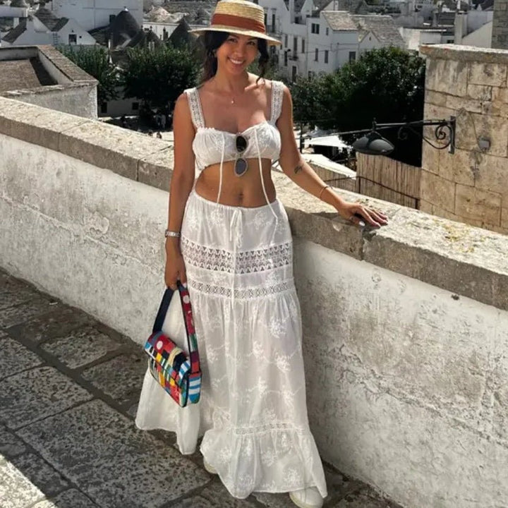 Margot Bohemian Crop Top Maxi Skirt Set