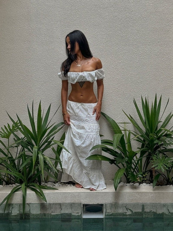 Margot Bohemian Crop Top Maxi Skirt Set
