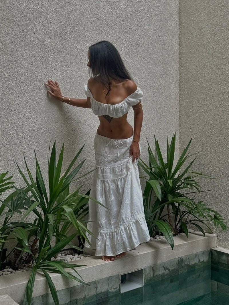 Margot Bohemian Crop Top Maxi Skirt Set