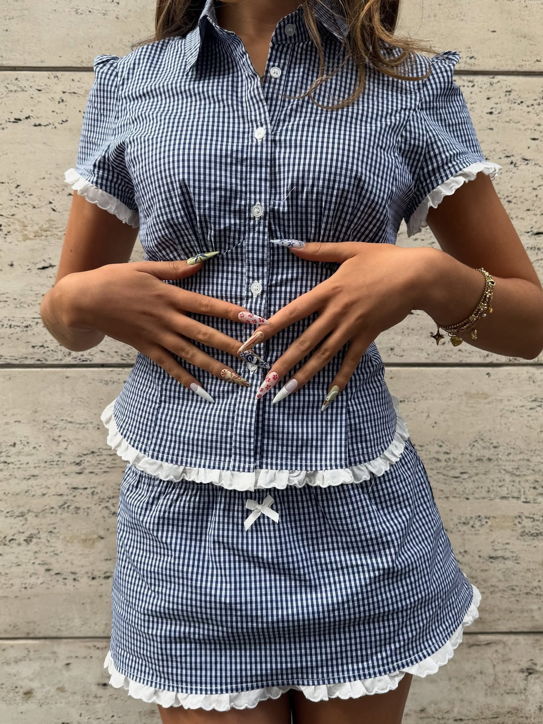 Brianna Cropped Slim-Fitting Skort Set