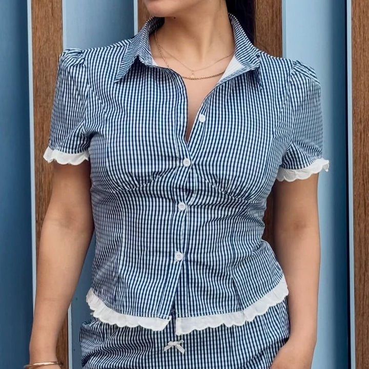 Brianna Cropped Slim-Fitting Skort Set