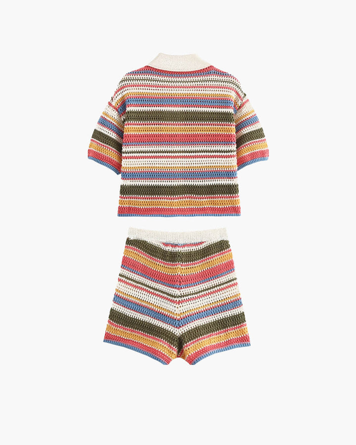 Margot Striped Knit Crop Set