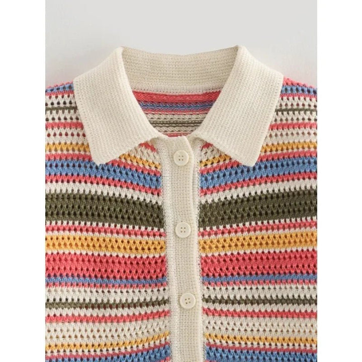 Margot Striped Knit Crop Set