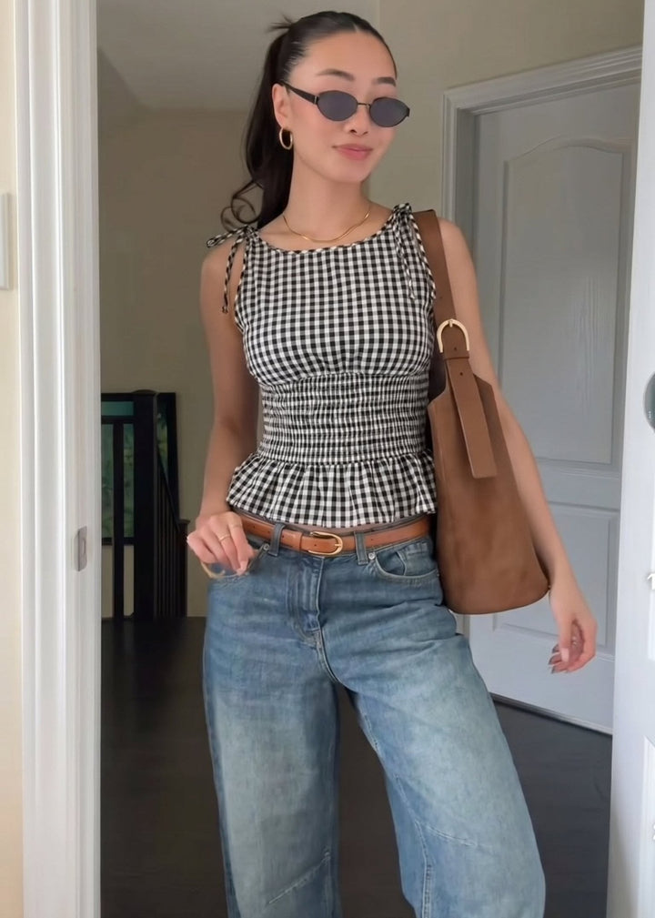 Jessica Vintage Plaid Tank Top